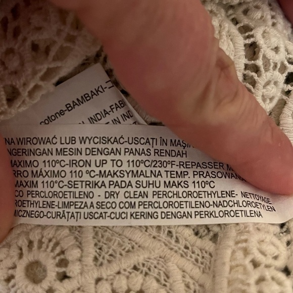 ZARA Trafaluc Ivory Crochet Lace Open-Back Blouse Top Medium - Picture 7 of 8